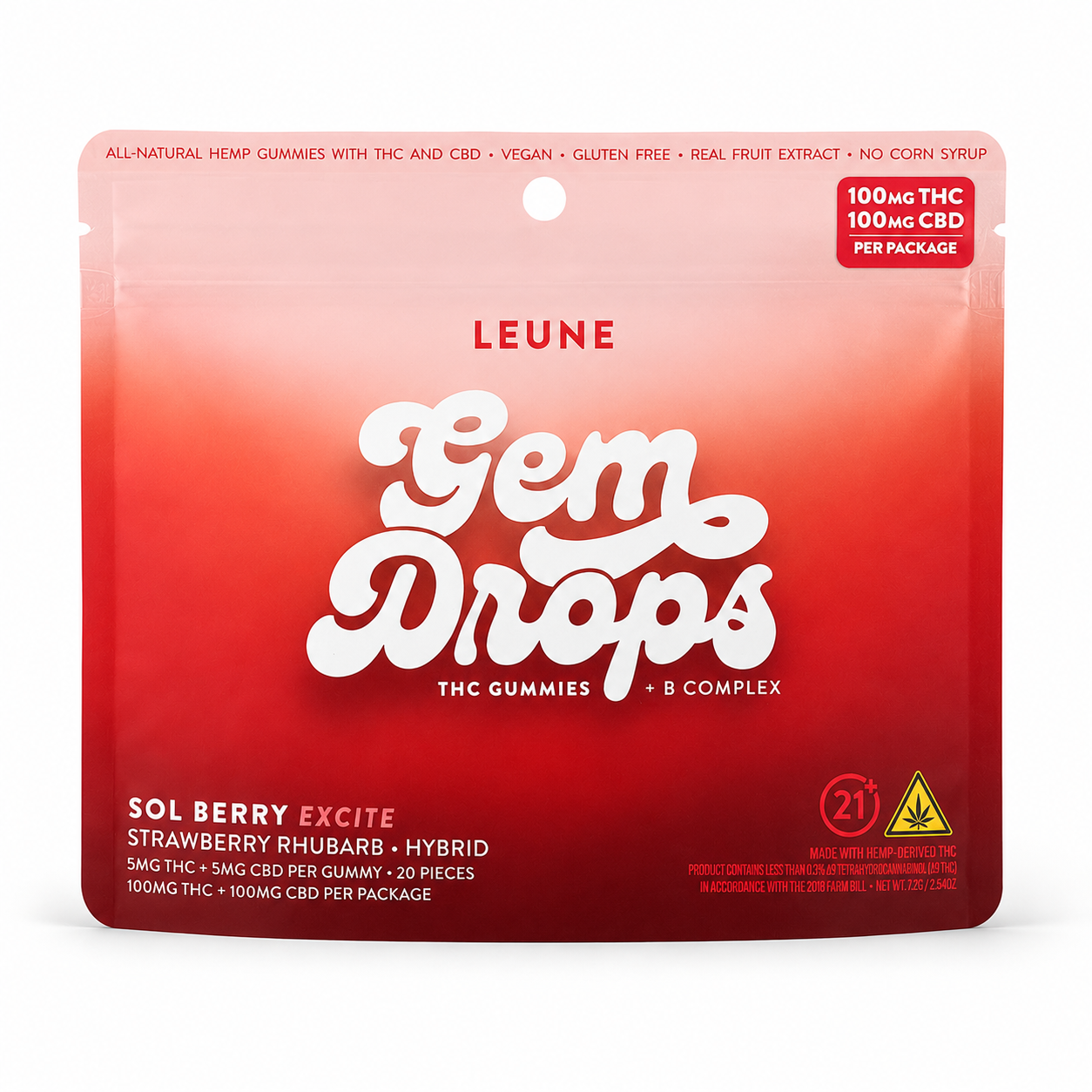 Sol Berry Excite – 5mg THC + 5mg CBD Gummies | 20ct