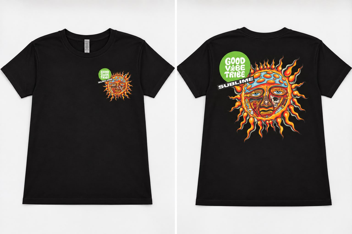 Good Vibe Tribe Sublime T, front and back